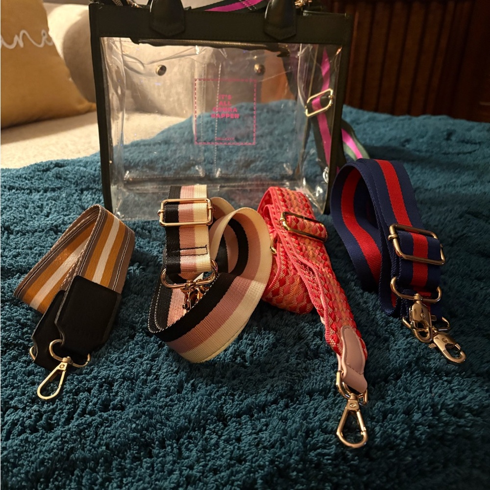 Stella and Dot-Stylish Clear Tote with Colorful Straps